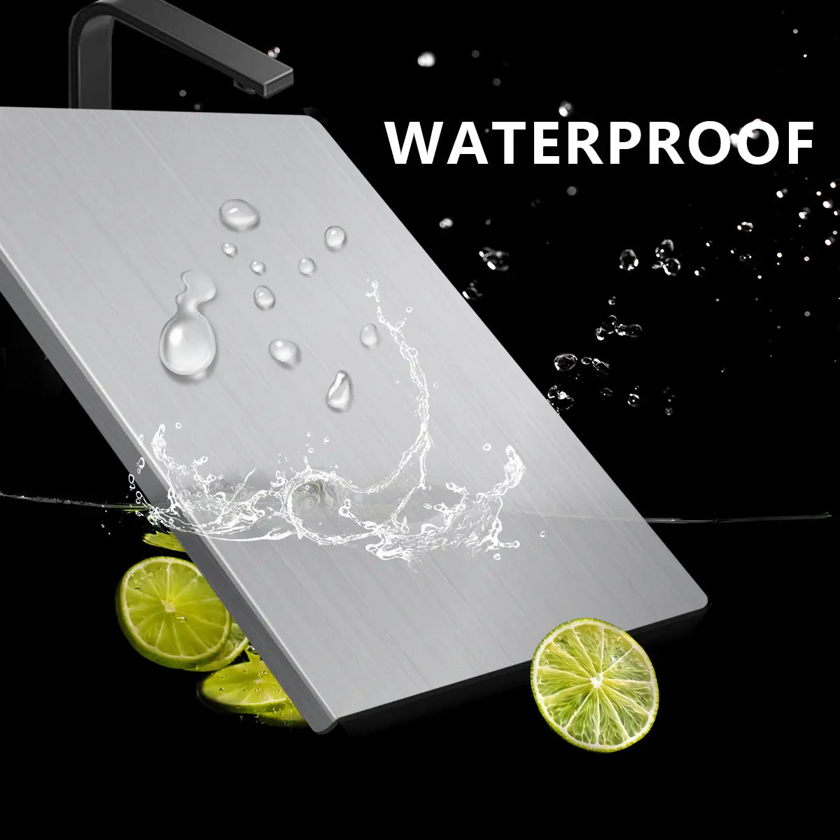 Premium Stainless Steel Cooking Cutting Board - Durable Chopping Board with Non-slip Rubber Base, Heavy Duty for Meat, Vegetables, Kitchen Gadgets, Christmas Gifts for Mothers, Family