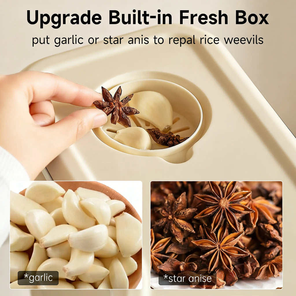 insect-proof airtight Rice Dispenser with Measuring Cups - Moisture-Resistant Plastic, Airtight Grain Storage Container for Soybeans, Corn & Cereals,pet food,cat food,dog food,suitable for kitchen and food storage room,dealsforyou#SummerWins