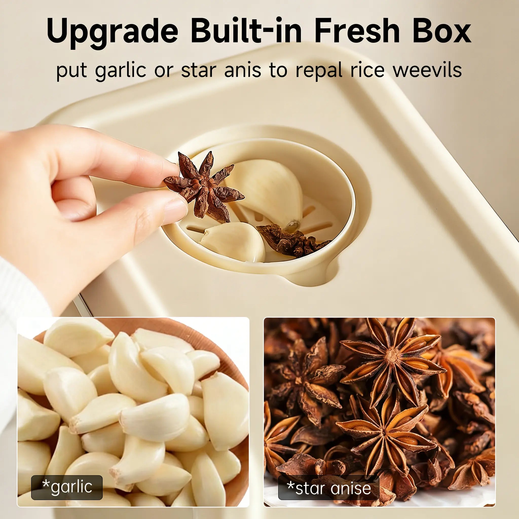 insect-proof airtight Rice Dispenser with Measuring Cups - Moisture-Resistant Plastic, Airtight Grain Storage Container for Soybeans, Corn & Cereals,pet food,cat food,dog food,suitable for kitchen and food storage room,dealsforyou#SummerWins
